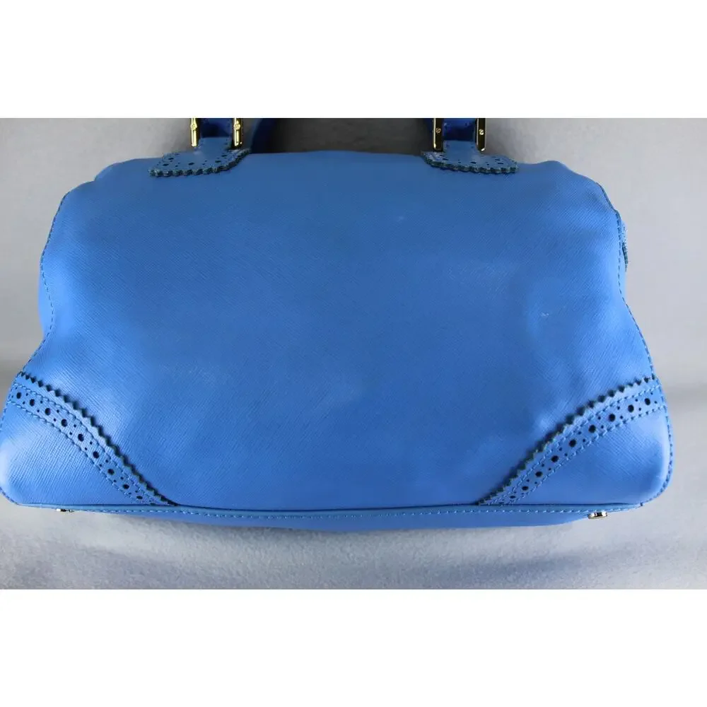 Tory Burch 2 Way Mini Boston Blue Leather Robinson Satchel Handbag